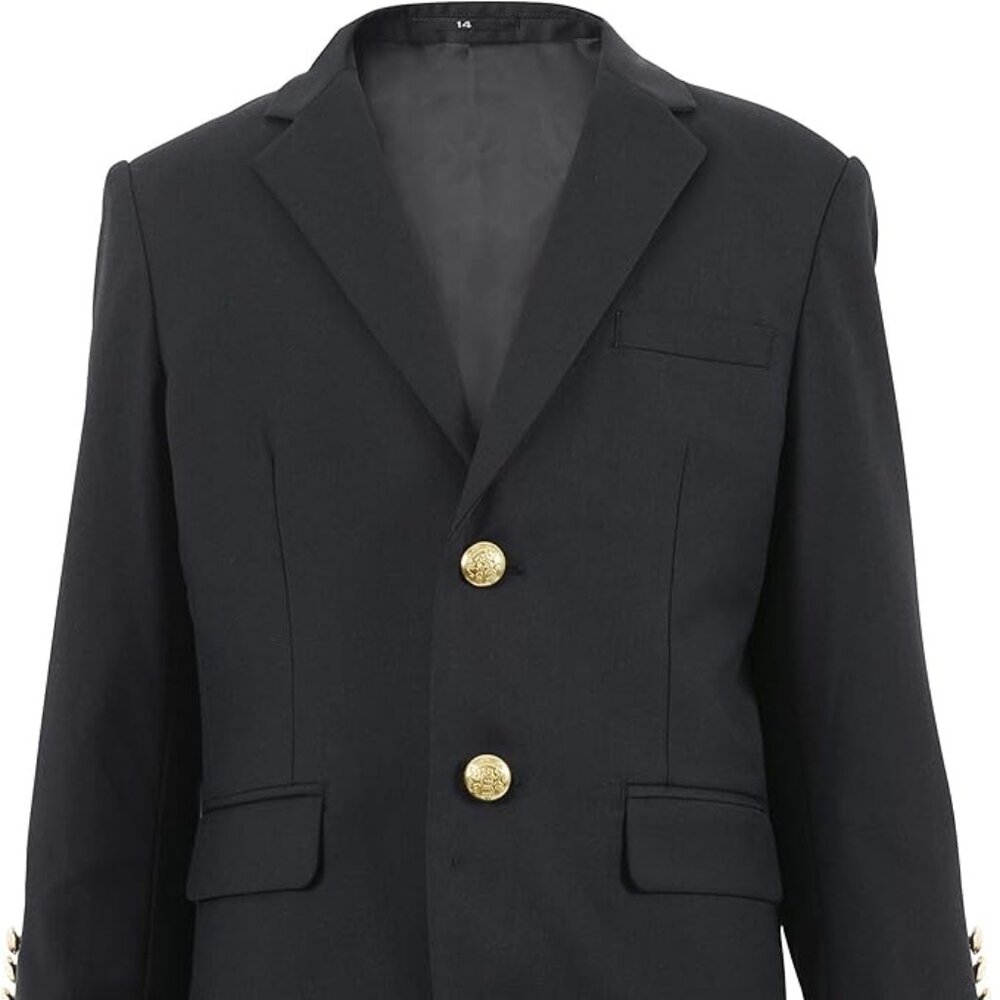Alona Boys Formal Blazer Suits Jacket Outfit Dress Solid Color Black 8